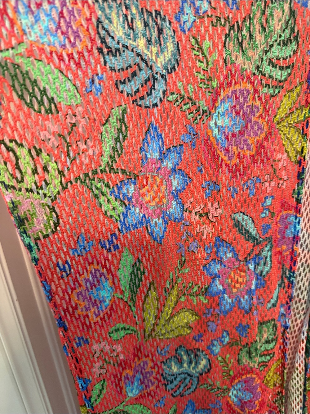 Johnny Was Coral Floral Lace-Up 100% Cotton Beach Cover-Up Dress - Picture 9 of 9